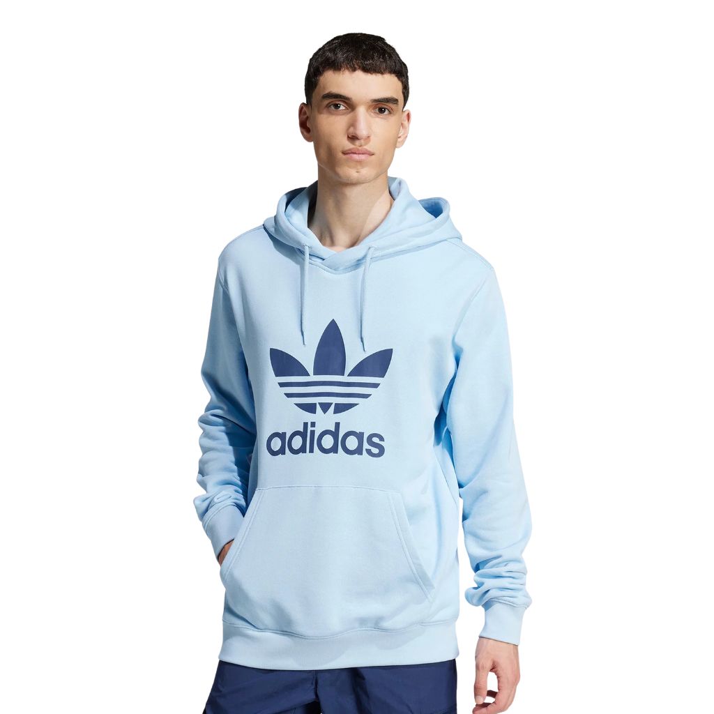 Felpa da uomo Adidas Originals Classics azzurra con cappuccio