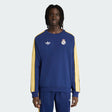 Felpa Adidas Originals Real Madrid blu navy con bande gialle sulle maniche