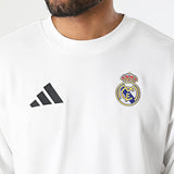 Felpa girocollo da uomo Adidas Originals Real Madrid bianca oversize