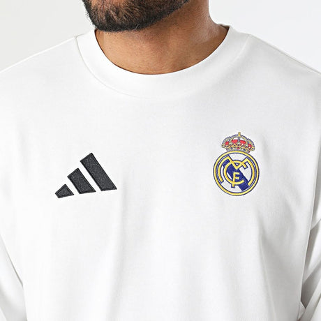 Felpa girocollo da uomo Adidas Originals Real Madrid bianca oversize