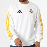 Felpa girocollo da uomo Adidas Originals Real Madrid bianca oversize
