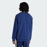 Felpa Adidas Originals Real Madrid blu navy con bande gialle sulle maniche