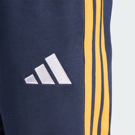 Pantaloni Adidas Real Madrid blu navy con bande gialle e polsino