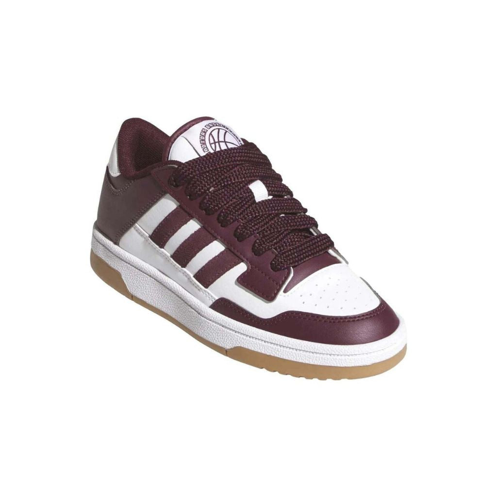 Sneaker adidas Rapid Court Low bianca e bordeaux con suola gum