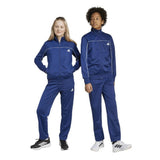 Tuta Adidas blu navy con giacca con zip e pantaloni con bande bianche
