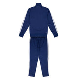 Tuta Adidas blu navy con giacca con zip e pantaloni con bande bianche