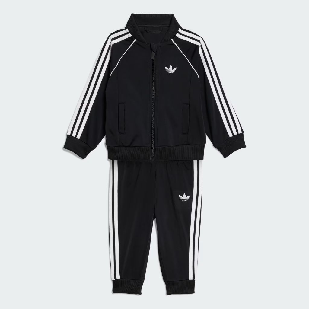 Tuta completa unisex baby Adidas Originals nera in tessuto acetato