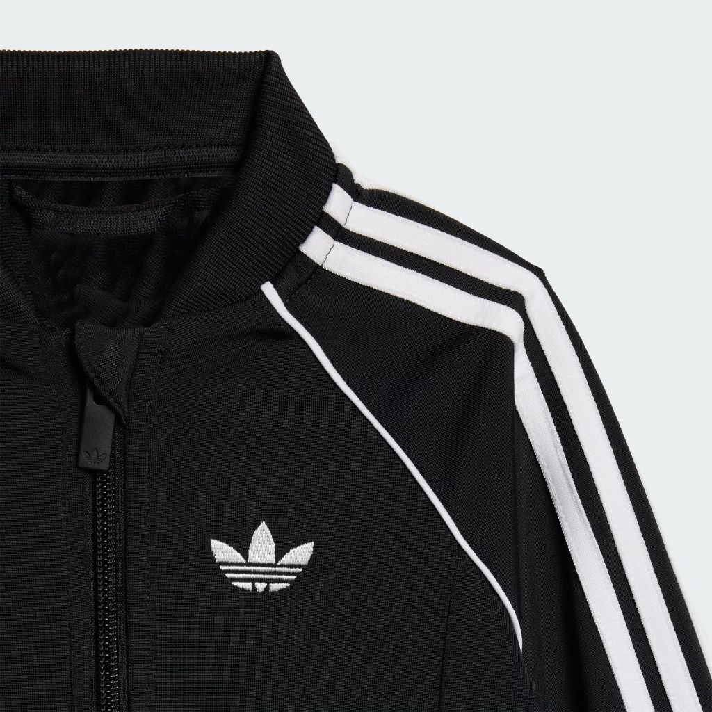 Tuta completa unisex baby Adidas Originals nera in tessuto acetato