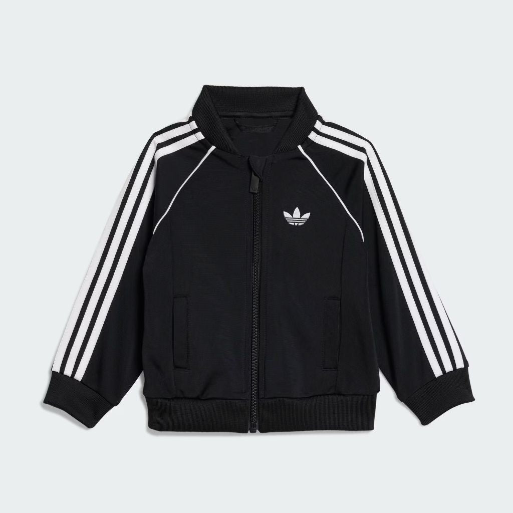Tuta completa unisex baby Adidas Originals nera in tessuto acetato