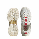 Adidas XLG Runner Deluxe bianco sporco con dettagli oro metallizzato e rosso