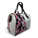 Borsa bauletto Alviero Rodriguez bianca con stampa pop rosa e nera