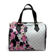 Borsa bauletto Alviero Rodriguez bianca con stampa pop rosa e nera