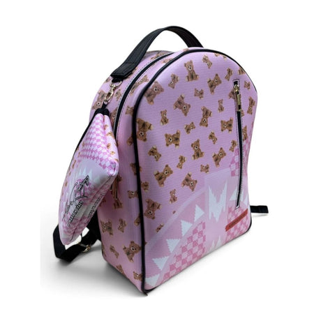 Zaino Alviero Rodriguez rosa con stampa orsetti teddy bear