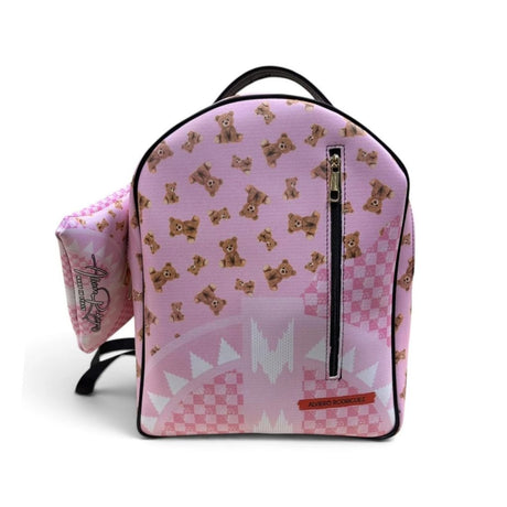 Zaino Alviero Rodriguez rosa con stampa orsetti teddy bear