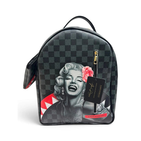 Zaino Alviero Rodriguez nero con ritratto Marilyn Monroe pop-art