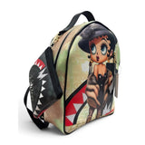Zaino Alviero Rodriguez vintage con illustrazione pin-up