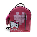 Zaino Alviero Rodriguez rosa con gattina kawaii pixel-art