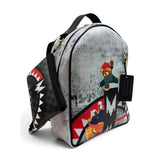 Zaino Alviero Rodriguez grigio con teddy bear streetwear