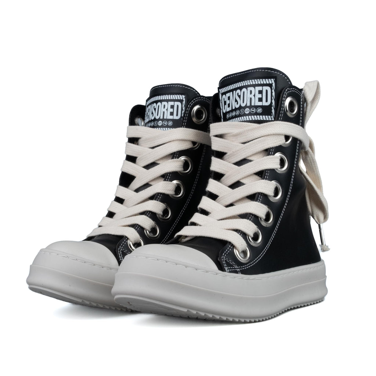 Censored Stivaletto Nero in Pelle