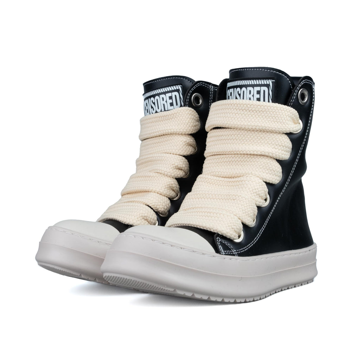 Censored RK Stivaletto Nero in Pelle