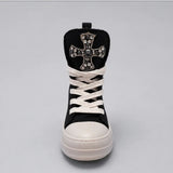 Sneaker Censored alta nera con croce gioiello