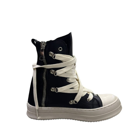 Sneakers alte unisex Censored Gancio in ecopelle nera