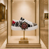 Sneaker Sacred zebrata con ricamo sacro cuore gioiello