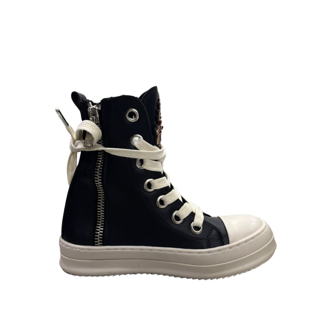 Sneakers alte unisex Censored Sacred in ecopelle nera