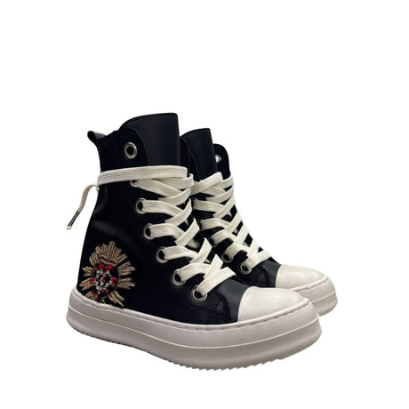 Sneakers alte unisex Censored Sacred in ecopelle nera