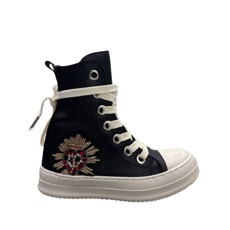 Sneakers alte unisex Censored Sacred in ecopelle nera