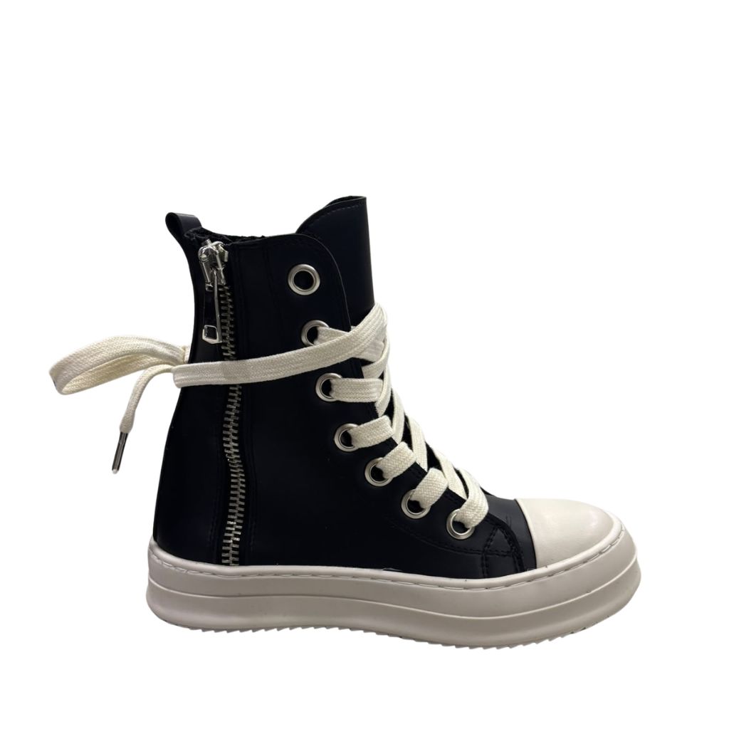 Sneakers alte unisex Censored Sacred in ecopelle nera