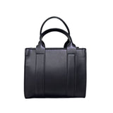 Borsa mini tote nera in ecopelle County of Milan con stampa Leopard Wings oro e animalier, doppio manico e tracolla regolabile.