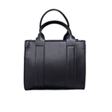 Mini tote bag County of Milan nera ecopelle liscia stampa Wings rosa fucsia doppi manici tracolla rimovibile