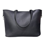 Borsa reversibile County of Milan in ecopelle: lato stampa leopardata all-over con logo croce e lato nero con stampa Leopard Wings oro, pochette coordinata inclusa.