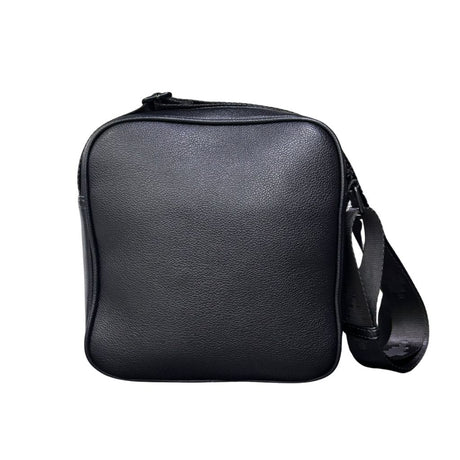 Borsello tracolla County of Milan nero ecopelle con stampa Wings blu royal rosa lilla giallo e tracolla nylon logata