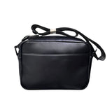 Borsello tracolla County of Milan nero ecopelle liscia stampa Wings Royal blu royal turchese giallo tasca retro