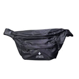 Marsupio nero County of Milan in licra con logo a croce bianco e tasca esterna a zip.