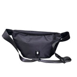 Marsupio nero County of Milan in licra con logo a croce bianco e tasca esterna a zip.