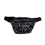 Marsupio in lycra nero e bianco con stampa geometrica Navajo, County of Milan.