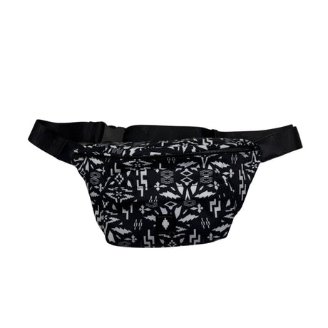 Marsupio in lycra nero e bianco con stampa geometrica Navajo, County of Milan.