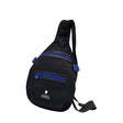 Sling bag Marcelo Burlon County of Milan nera in tessuto tecnico con cerniere e dettagli blu elettrico