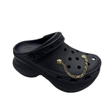 Catena charm decorativa dorata per Crocs con maglia
