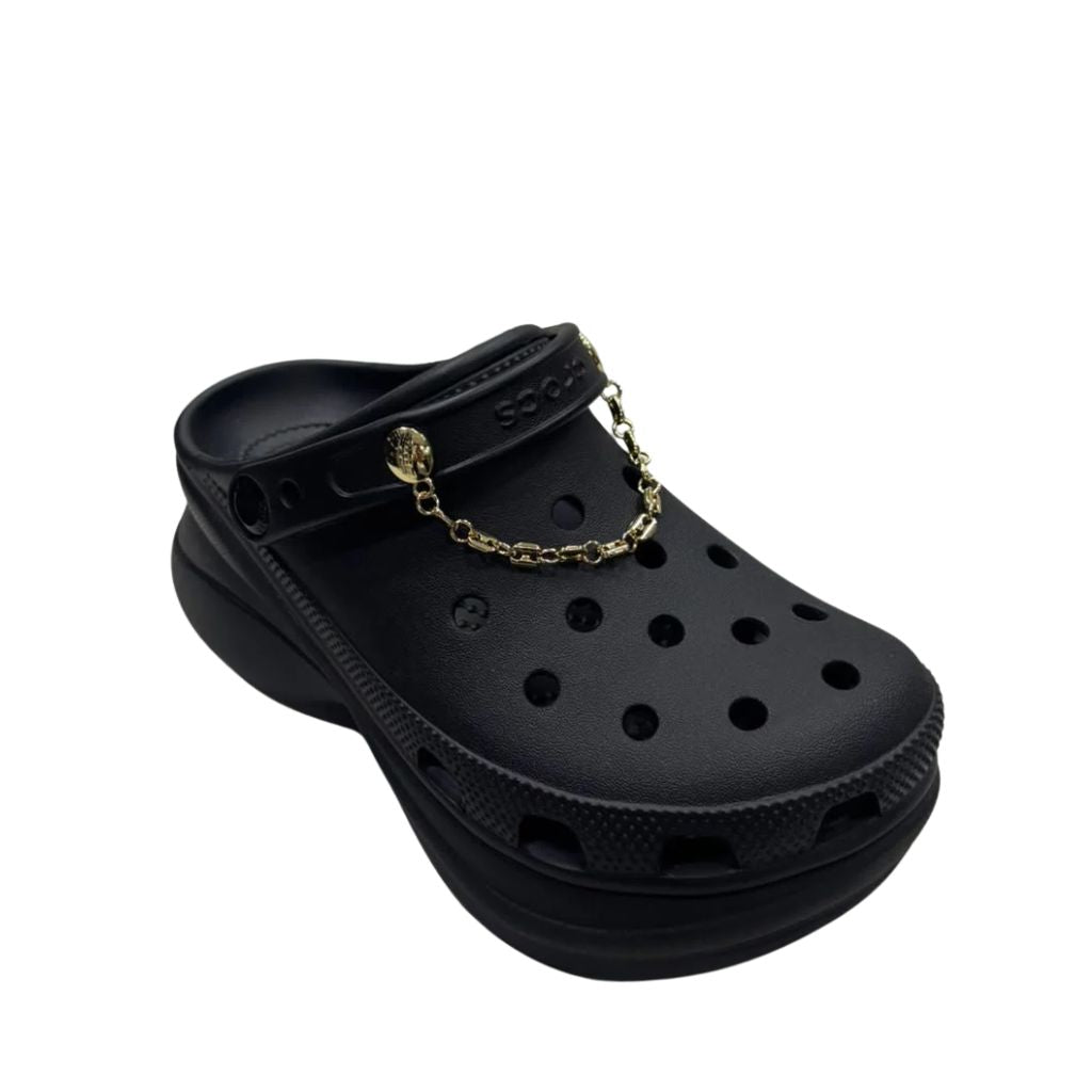 Catena charm decorativa dorata per Crocs con maglia