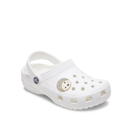 Charm singolo per Crocs dorato con luna di cristalli e stelle blu