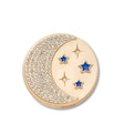 Charm singolo per Crocs dorato con luna di cristalli e stelle blu