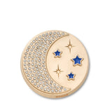 Charm singolo per Crocs dorato con luna di cristalli e stelle blu