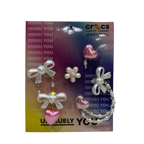 Set da 5 charm Jibbitz originali Crocs con fiocchi perlacei