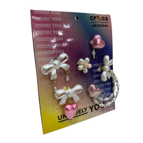 Set da 5 charm Jibbitz originali Crocs con fiocchi perlacei