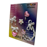 Set da 5 charm Jibbitz originali Crocs con fiocchi perlacei