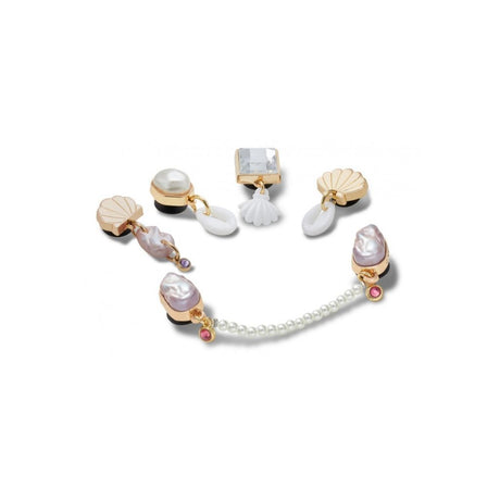 Kit di 5 charm per Crocs con conchiglie dorate e perle